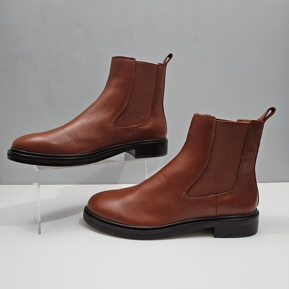 NEW Madewell The Benning Chelsea Ankle Bootie Size 8.5 Cinnamon Brown Leather - Picture 2 of 13
